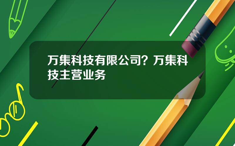 万集科技有限公司？万集科技主营业务