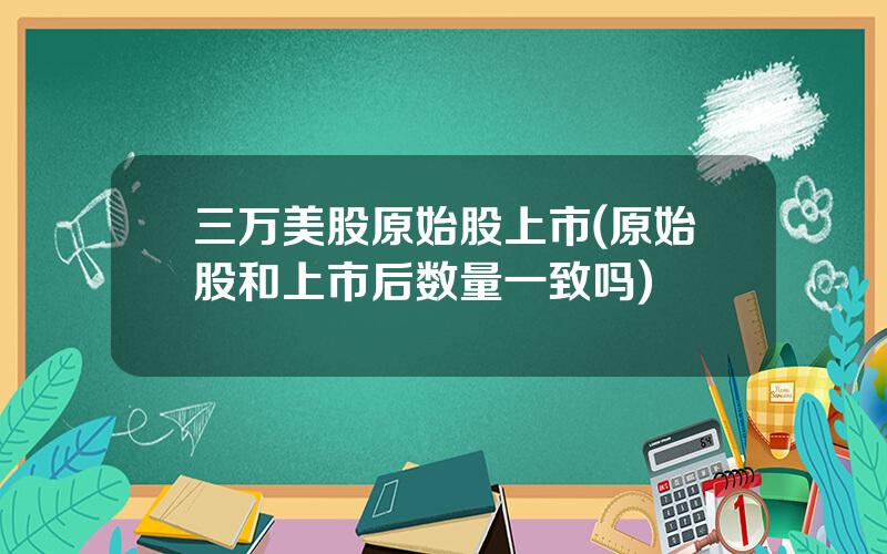 三万美股原始股上市(原始股和上市后数量一致吗)