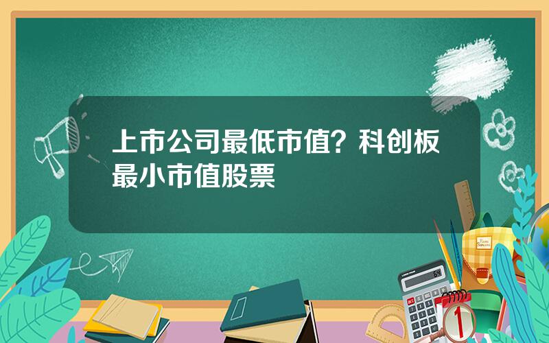 上市公司最低市值？科创板最小市值股票