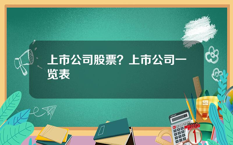 上市公司股票？上市公司一览表