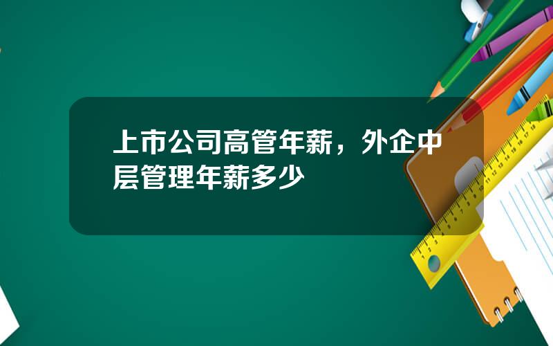 上市公司高管年薪，外企中层管理年薪多少