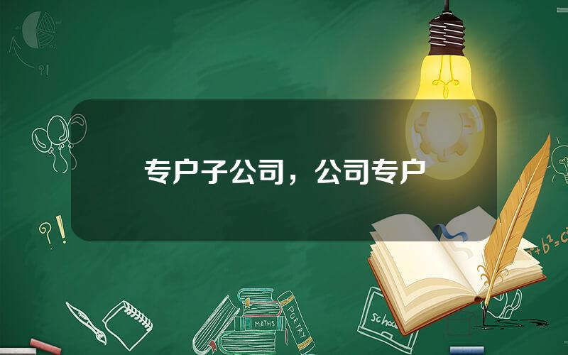 专户子公司，公司专户