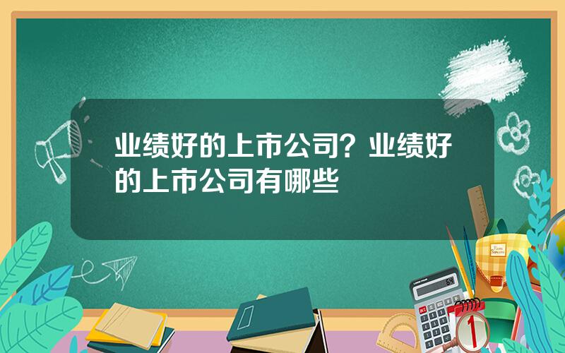 业绩好的上市公司？业绩好的上市公司有哪些