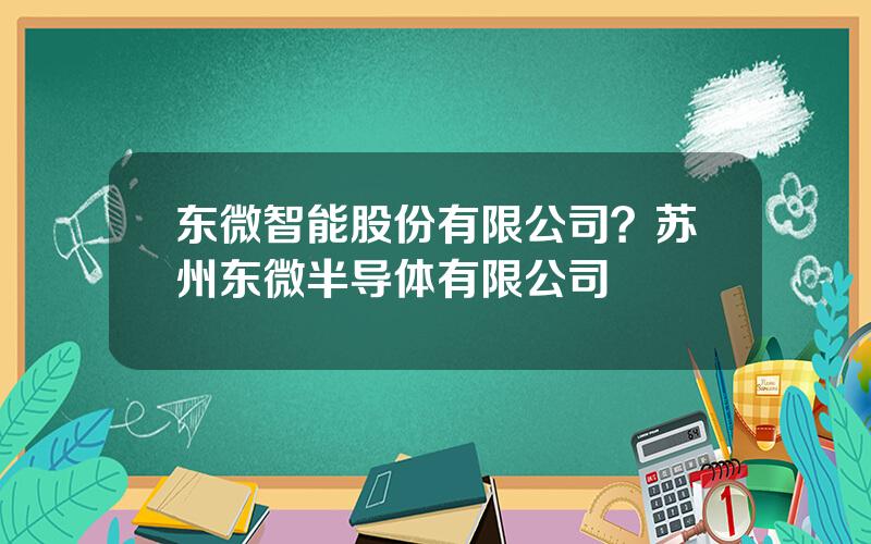 东微智能股份有限公司？苏州东微半导体有限公司