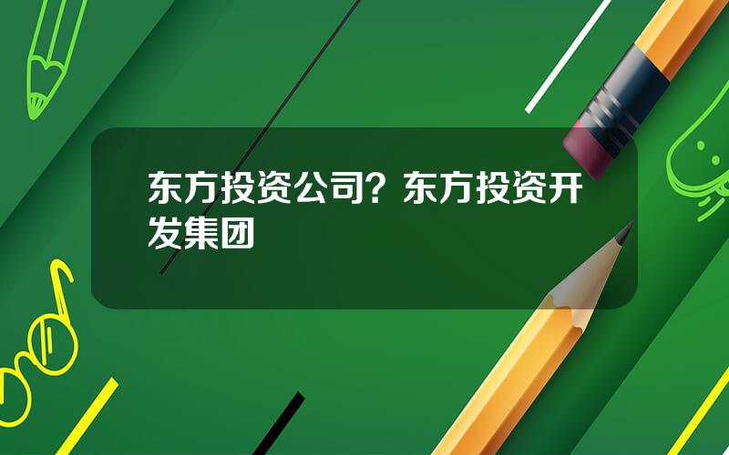 东方投资公司？东方投资开发集团