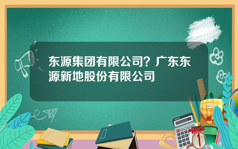 东源集团有限公司？广东东源新地股份有限公司