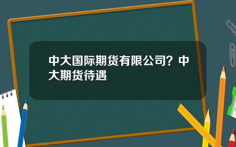 中大国际期货有限公司？中大期货待遇