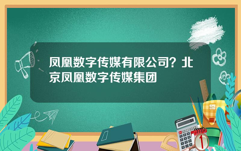 凤凰数字传媒有限公司？北京凤凰数字传媒集团