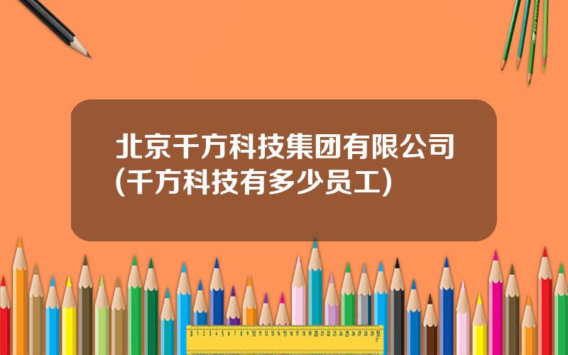 北京千方科技集团有限公司(千方科技有多少员工)