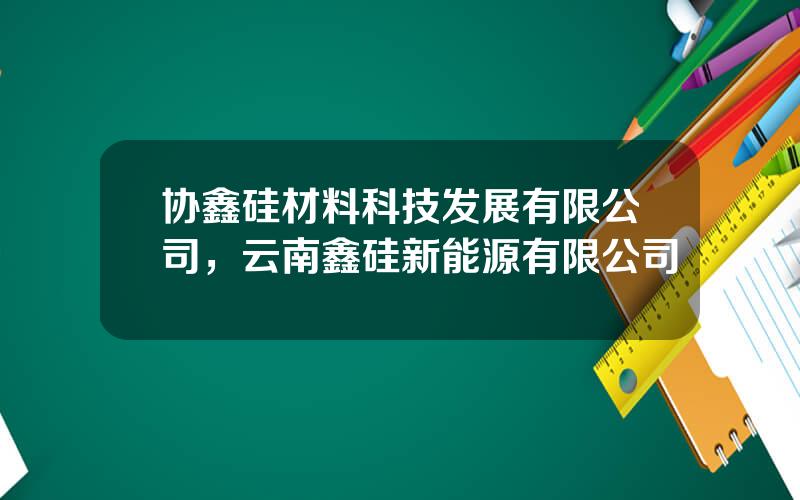 协鑫硅材料科技发展有限公司，云南鑫硅新能源有限公司